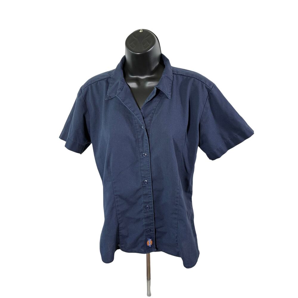 Dickies Womens Navy Short Sleeve Work Shirt Button Up
